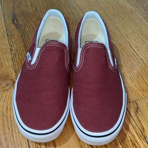 Burgundy Slip on Vans
